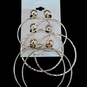 Pastels Clothing Gold Multi-Hoop Earring Set Clip On